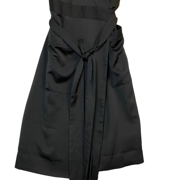 J. Crew Black Sheath Midi Dress with Tie Front - Picture 3 of 12